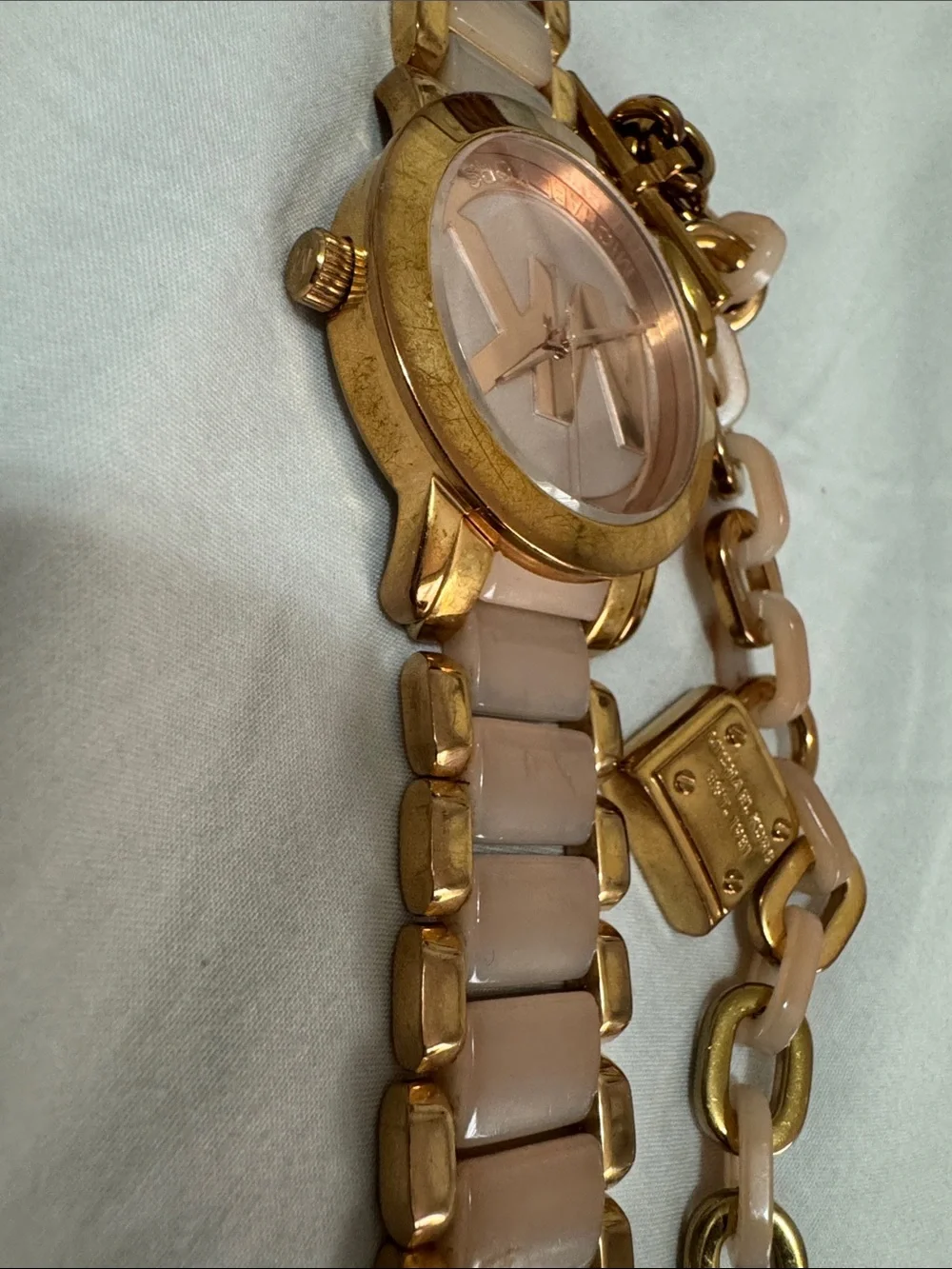 Michael Kors Rose Gold and Blush Link Watch with Matching Bracelet